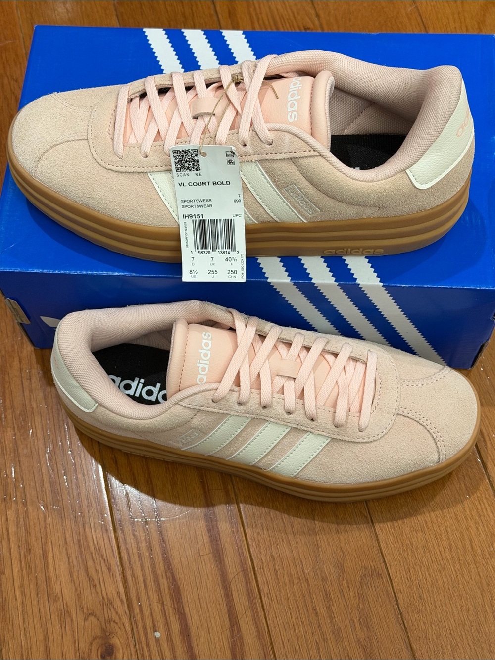 Adidas VL Court Bold Sneakers Pink NWT IH9151 Size 8.5